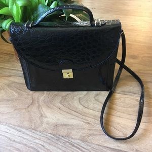 Black alligator skin purse